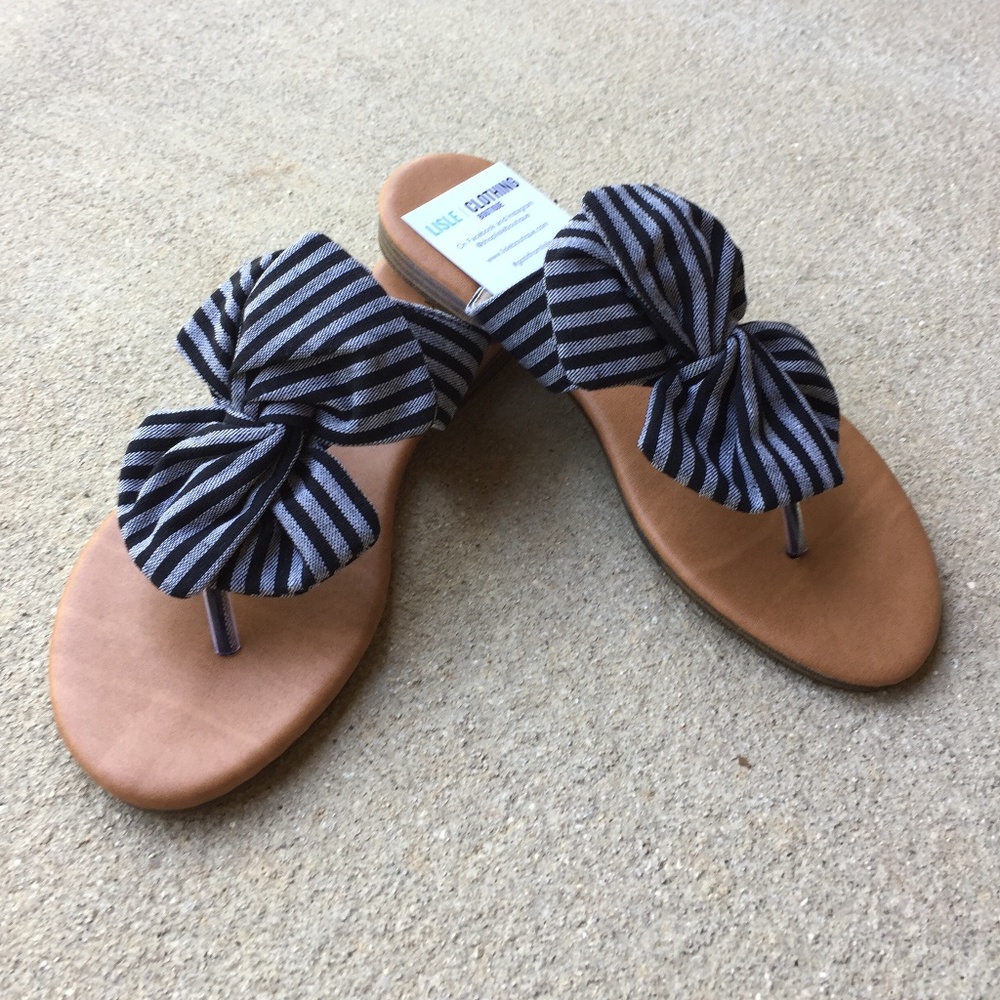 Linen Sandals black and grey